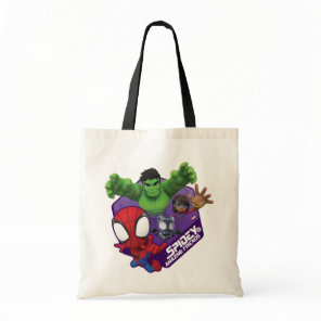 Spidey, Hulk, Ms. Marvel, & Black Panther Hexagon Tote Bag