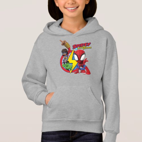 Spidey Ms Marvel Black Panther  Hulk Badge Hoodie