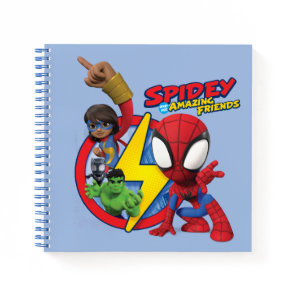 Spidey, Ms. Marvel, Black Panther, & Hulk Badge Notebook