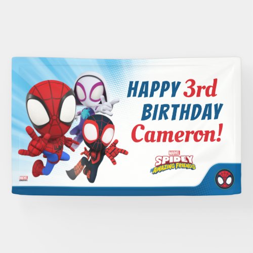 Spidey  Personalized Happy Birthday  Banner