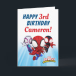 Spidey | Personalized Happy Birthday Card<br><div class="desc">There's no better way to wish that special kid in your life Happy Birthday than with this personalized Spidey Birthday Card. Customize by adding your child's name and age!</div>