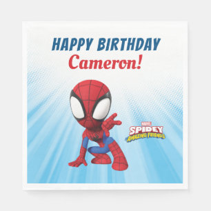 Spidey   Personalized Happy Birthday Napkins