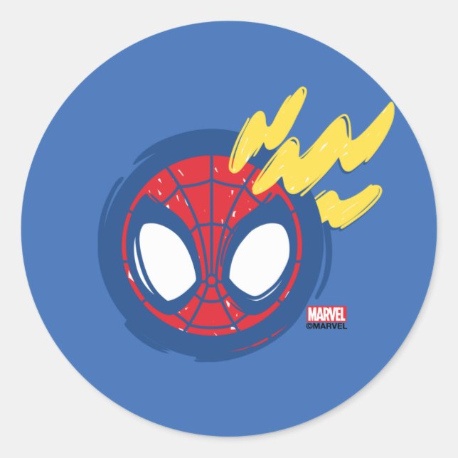 Spidey-Sense Doodle Classic Round Sticker (Front)