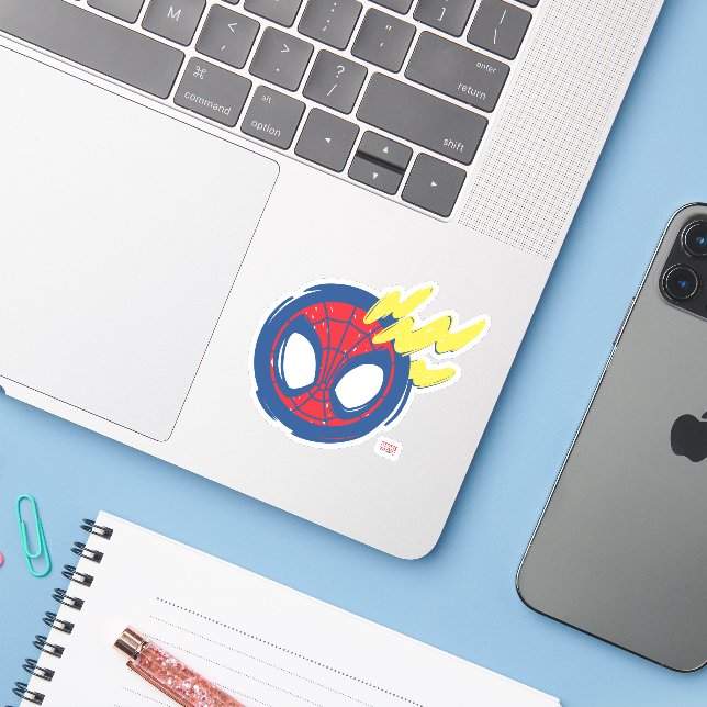 Spidey-Sense Doodle Sticker (Laptop w/ iPhone)