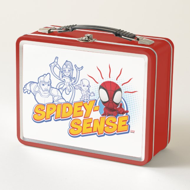 Spidey-Sense Outline Graphic Metal Lunch Box (Front)
