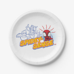 Spidey-Sense Outline Graphic Paper Plates