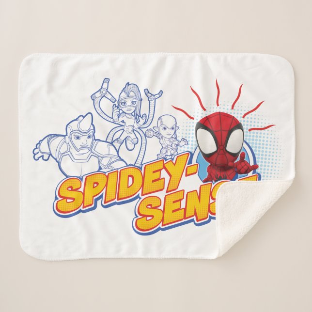 Spidey-Sense Outline Graphic Sherpa Blanket (Front (Horizontal))