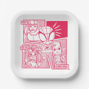 Spidey-Sense Villain Comic Graphic Paper Plates