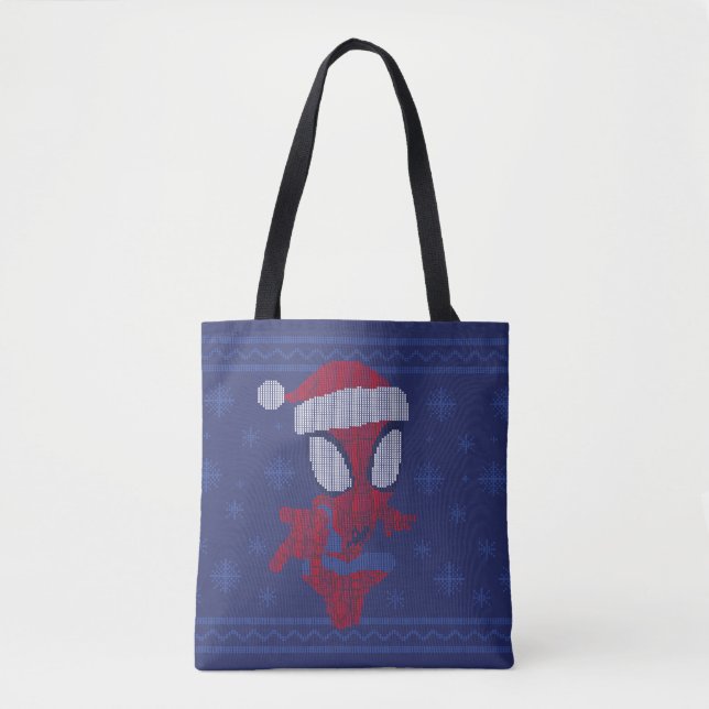 Spidey Snowflake Holiday Knit Graphic Tote Bag (Front)