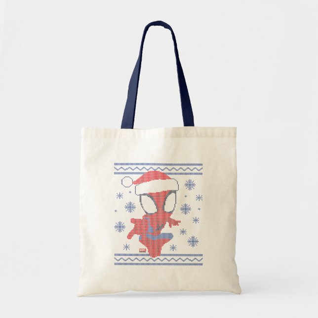 Spidey Snowflake Holiday Knit Graphic Tote Bag (Front)