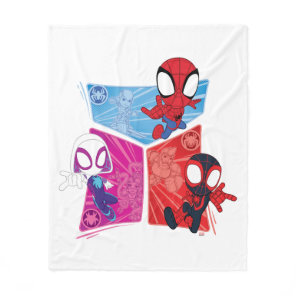Spidey Team Action Panel Graphic Fleece Blanket