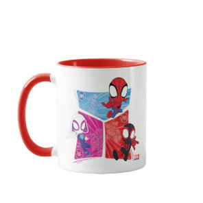 Spidey Team Action Panel Graphic Mug