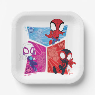 Spidey Team Action Panel Graphic Paper Plates