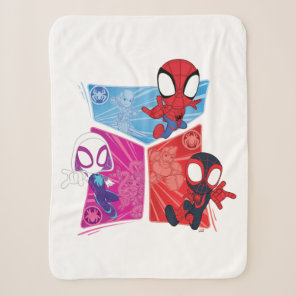 Spidey Team Action Panel Graphic Sherpa Blanket