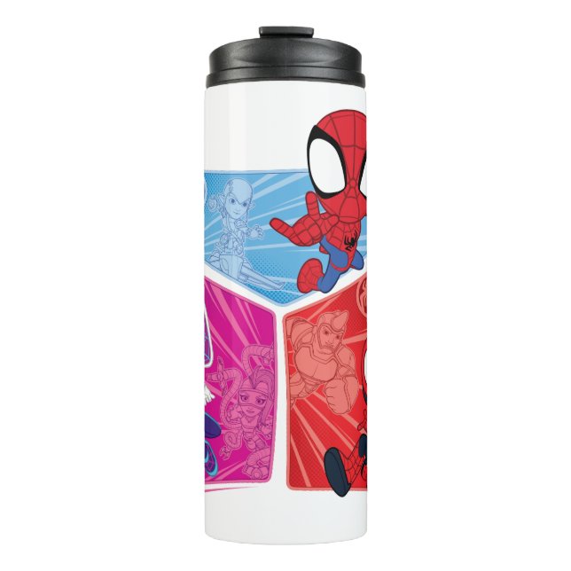 Spidey Team Action Panel Graphic Thermal Tumbler (Front)