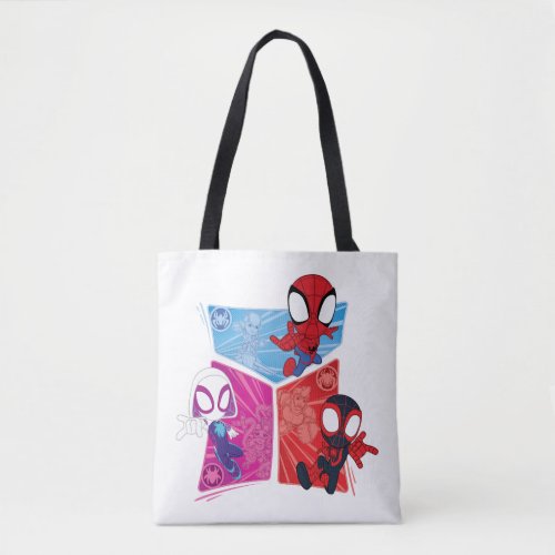 Spidey Team Action Panel Graphic Tote Bag