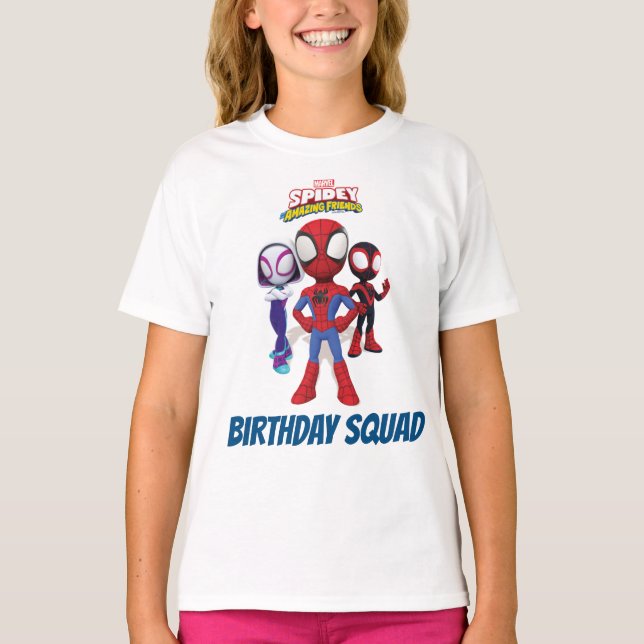 Spidey Team Birthday Squad T-Shirt (Front)