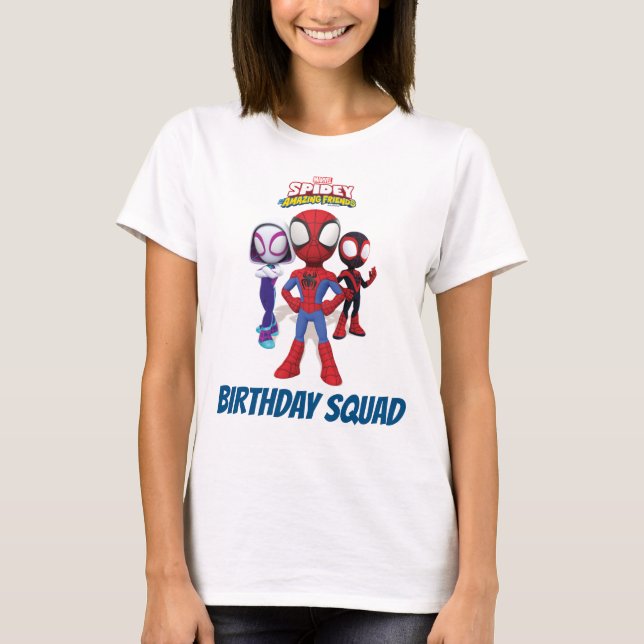 Spidey Team Birthday Squad T-Shirt (Front)