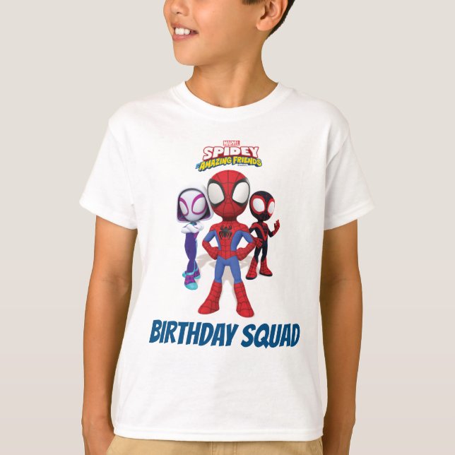 Spidey Team Birthday Squad T-Shirt (Front)