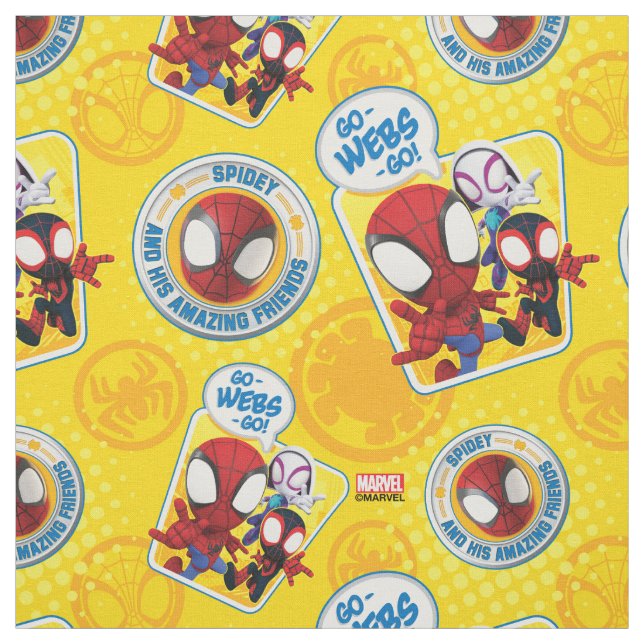 Spidey Team: Go-Webs-Go! Fabric (Swatch)