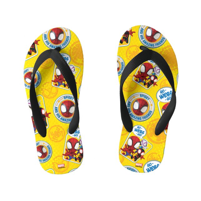 Spidey Team: Go-Webs-Go! Kid's Flip Flops (Footbed)