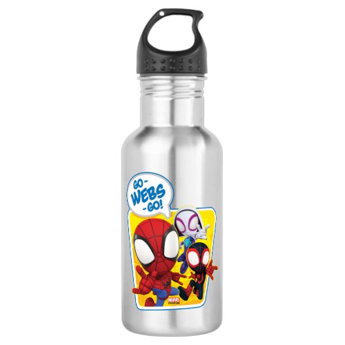 Spidey Team Go_Webs_Go Stainless Steel Water Bottle