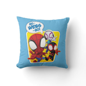Spidey Team: Go-Webs-Go! Throw Pillow