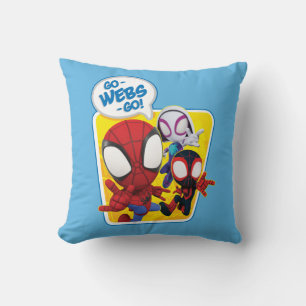 Spidey Team: Go-Webs-Go! Throw Pillow