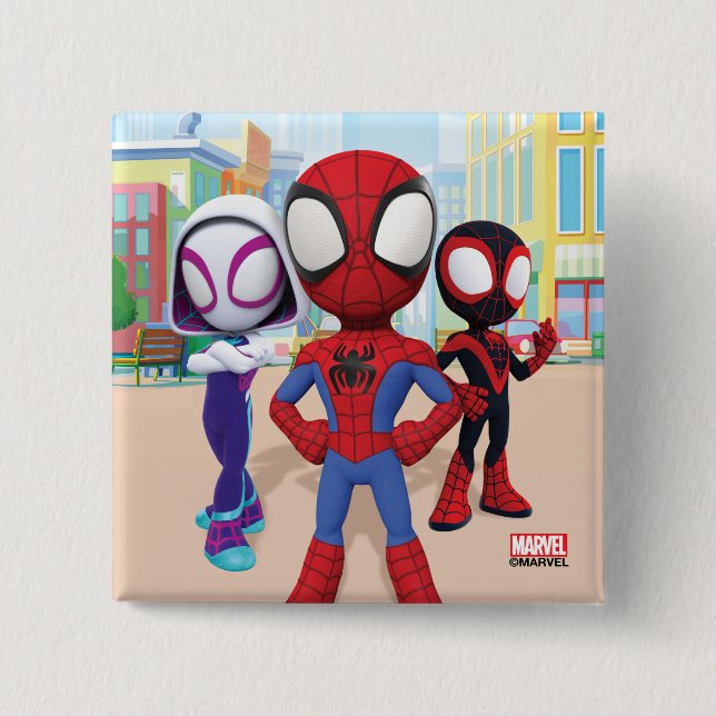 Spidey Team In Town Button (Front)