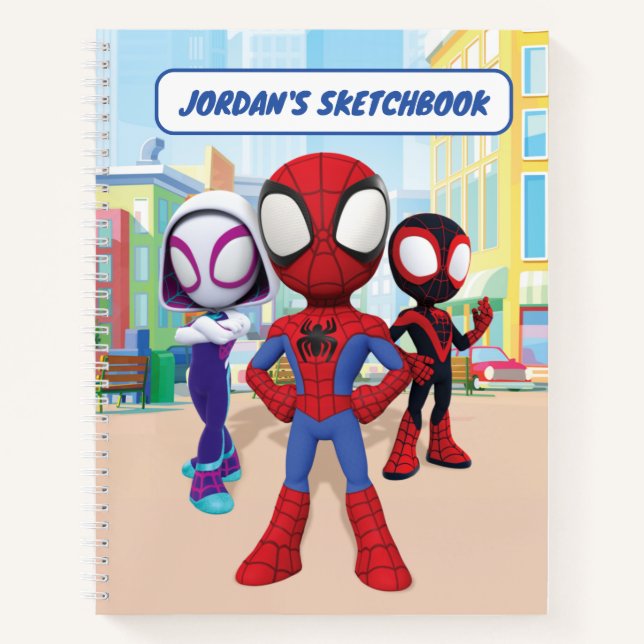 Spidey Team In Town Drawing Notebook (Front)
