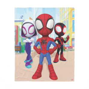 Spidey Team In Town Fleece Blanket