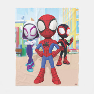 Spidey Team In Town Fleece Blanket