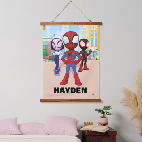 Spidey Team In Town Hanging Tapestry