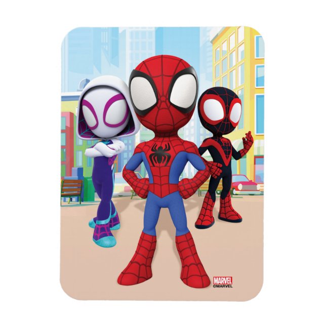Spidey Team In Town Magnet (Vertical)