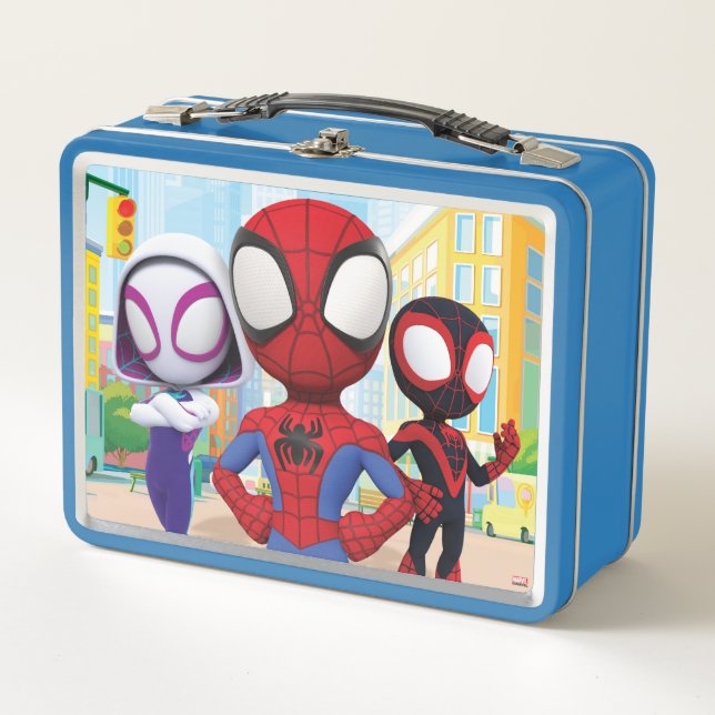 Spidey Team In Town Metal Lunch Box (Front)