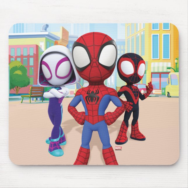 Spidey Team In Town Mouse Pad (Front)