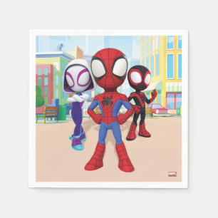 Spidey Team In Town Napkins