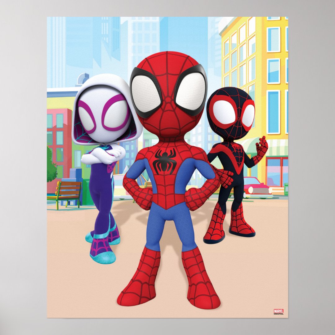 Spidey Team In Town Poster | Zazzle