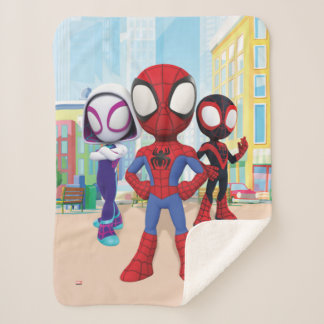 Spidey Team In Town Sherpa Blanket
