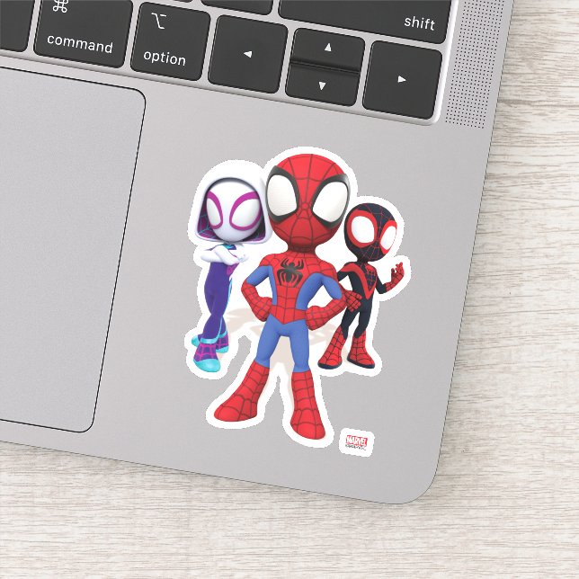 Spidey Team In Town Sticker (Detail)