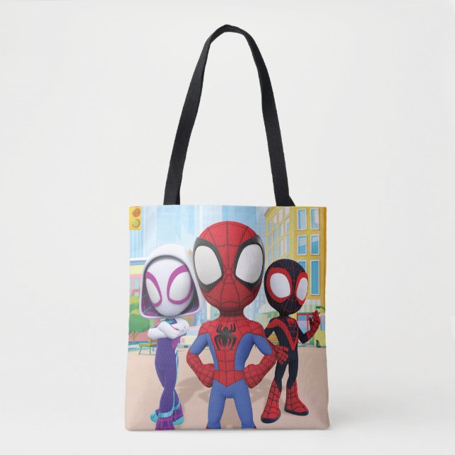 Spidey Team In Town Tote Bag (Front)