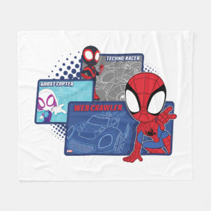 Spidey Team Racing Cars Fleece Blanket