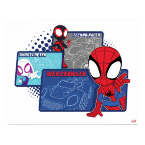 Spidey Team Racing Cars Poster