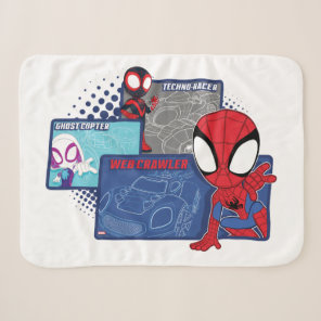 Spidey Team Racing Cars Sherpa Blanket