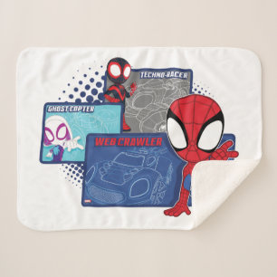 Spidey Team Racing Cars Sherpa Blanket