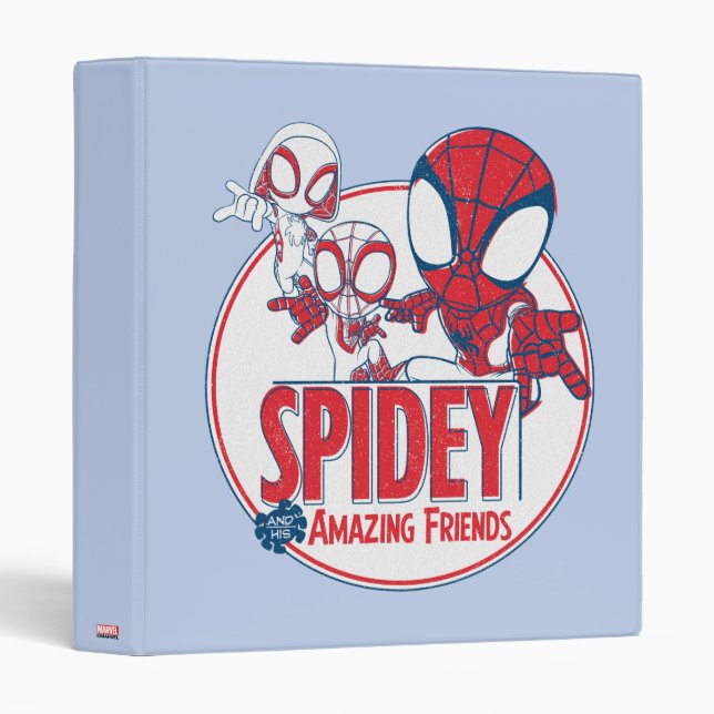 Spidey Team Red & White Circle Badge 3 Ring Binder (Front/Spine)