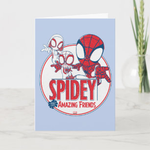 Spidey Team Red & White Circle Badge Card