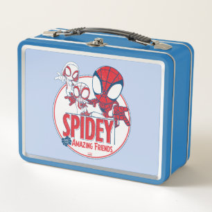 Spidey Team Red & White Circle Badge Metal Lunch Box