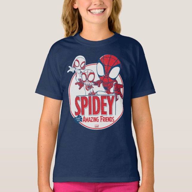 Spidey Team Red & White Circle Badge T-Shirt (Front)