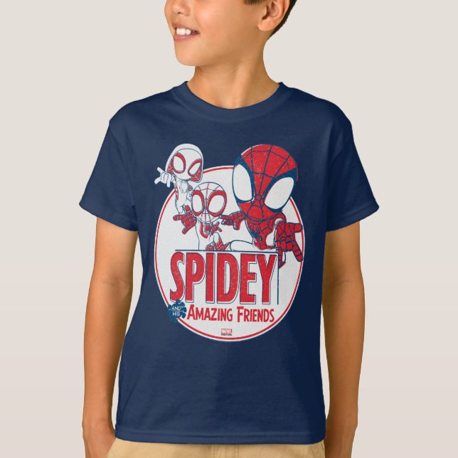 Spidey Team Red & White Circle Badge T-Shirt (Front)